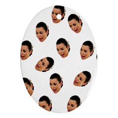 Crying Kim Kardashian Ornament (oval) by Valentinaart