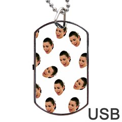 Crying Kim Kardashian Dog Tag Usb Flash (two Sides) by Valentinaart