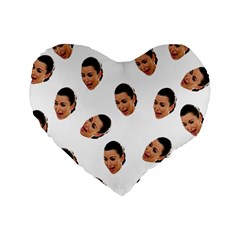 Crying Kim Kardashian Standard 16  Premium Heart Shape Cushions by Valentinaart