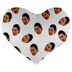 Crying Kim Kardashian Large 19  Premium Heart Shape Cushions by Valentinaart