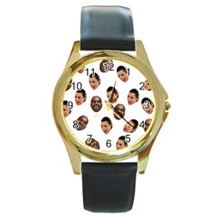 Crying Kim Kardashian Round Gold Metal Watch by Valentinaart