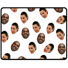 Crying Kim Kardashian Fleece Blanket (medium)  by Valentinaart