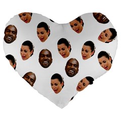 Crying Kim Kardashian Large 19  Premium Heart Shape Cushions by Valentinaart