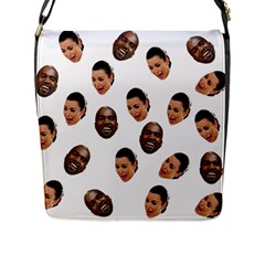 Crying Kim Kardashian Flap Messenger Bag (l)  by Valentinaart