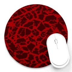 Red Earth Texture Round Mousepad by LoolyElzayat