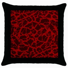 Red Earth Texture Throw Pillow Case (black) by LoolyElzayat