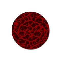 Red Earth Texture Rubber Round Coaster (4 Pack) by LoolyElzayat