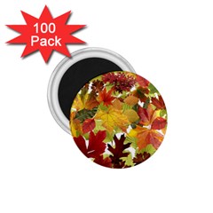 Autumn Fall Leaves 1 75  Magnets (100 Pack)  by LoolyElzayat