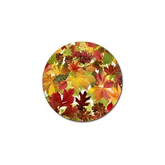 Autumn Fall Leaves Golf Ball Marker by LoolyElzayat