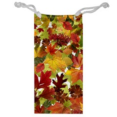 Autumn Fall Leaves Jewelry Bags by LoolyElzayat