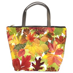 Autumn Fall Leaves Bucket Bags by LoolyElzayat