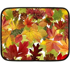 Autumn Fall Leaves Fleece Blanket (mini) by LoolyElzayat