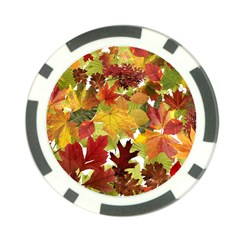 Autumn Fall Leaves Poker Chip Card Guard (10 Pack) by LoolyElzayat