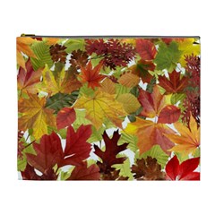 Autumn Fall Leaves Cosmetic Bag (xl) by LoolyElzayat