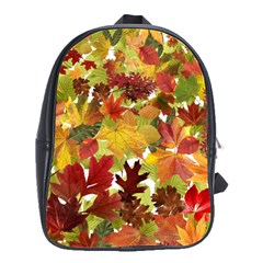 Autumn Fall Leaves School Bag (large) by LoolyElzayat