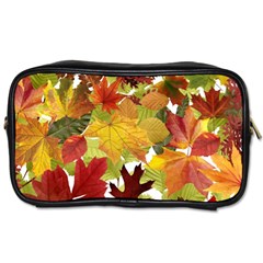 Autumn Fall Leaves Toiletries Bags 2-side by LoolyElzayat