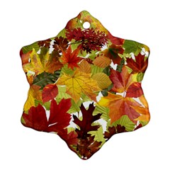 Autumn Fall Leaves Ornament (snowflake) by LoolyElzayat