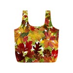 Autumn Fall Leaves Full Print Recycle Bags (S)  Front