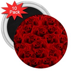 Romantic Red Rose 3  Magnets (10 Pack)  by LoolyElzayat