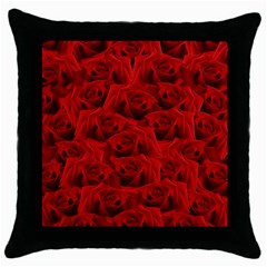 Romantic Red Rose Throw Pillow Case (black) by LoolyElzayat