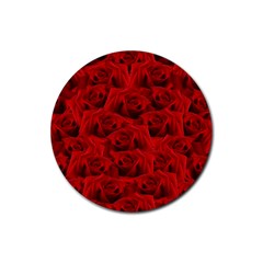 Romantic Red Rose Rubber Round Coaster (4 Pack)  by LoolyElzayat