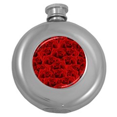 Romantic Red Rose Round Hip Flask (5 Oz) by LoolyElzayat