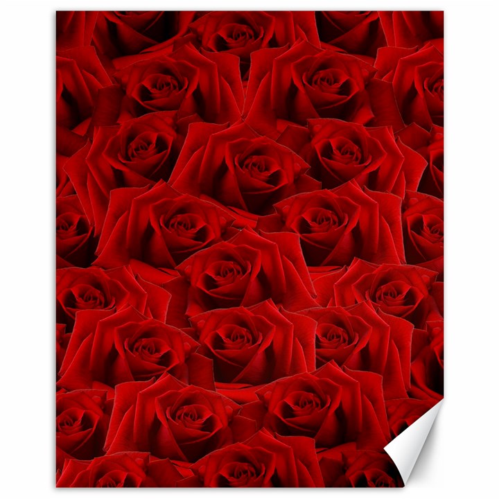 Romantic Red Rose Canvas 11  x 14  