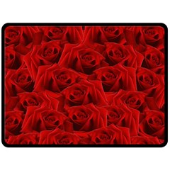 Romantic Red Rose Fleece Blanket (large)  by LoolyElzayat