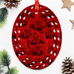 Romantic Red Rose Ornament (oval Filigree) by LoolyElzayat