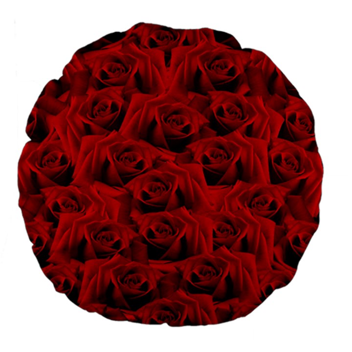 Romantic Red Rose Large 18  Premium Flano Round Cushions