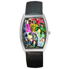 Lilac And Lillies 2 Barrel Style Metal Watch