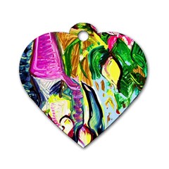 Lilac And Lillies 2 Dog Tag Heart (one Side)