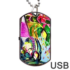 Lilac And Lillies 2 Dog Tag Usb Flash (two Sides) by bestdesignintheworld