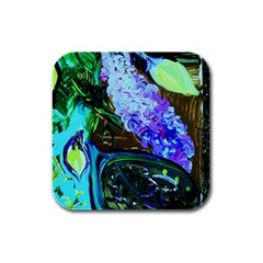 Lilac And Lillies 1 Rubber Square Coaster (4 Pack)  by bestdesignintheworld