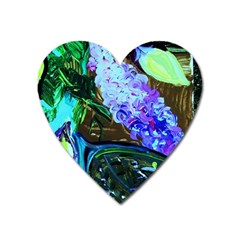 Lilac And Lillies 1 Heart Magnet by bestdesignintheworld