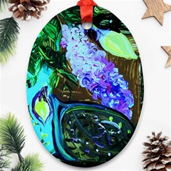 Lilac And Lillies 1 Oval Ornament (two Sides) by bestdesignintheworld