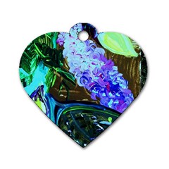 Lilac And Lillies 1 Dog Tag Heart (one Side) by bestdesignintheworld