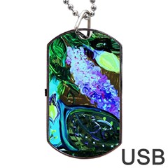 Lilac And Lillies 1 Dog Tag Usb Flash (two Sides) by bestdesignintheworld