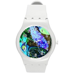 Lilac And Lillies 1 Round Plastic Sport Watch (m) by bestdesignintheworld