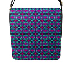 Pink Green Turquoise Swirl Pattern Flap Messenger Bag (l)  by BrightVibesDesign