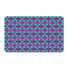 Pink Green Turquoise Swirl Pattern Magnet (rectangular) by BrightVibesDesign