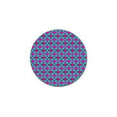 Pink Green Turquoise Swirl Pattern Golf Ball Marker (4 Pack) by BrightVibesDesign