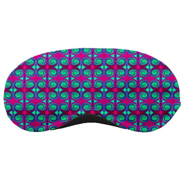 Pink Green Turquoise Swirl Pattern Sleeping Masks