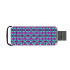 Pink Green Turquoise Swirl Pattern Portable Usb Flash (two Sides) by BrightVibesDesign