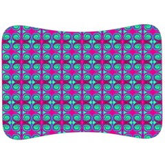 Pink Green Turquoise Swirl Pattern Velour Seat Head Rest Cushion