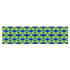 Blue Yellow Green Swirl Pattern Satin Scarf (Oblong)