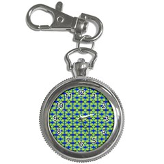 Blue Yellow Green Swirl Pattern Key Chain Watches