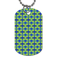 Blue Yellow Green Swirl Pattern Dog Tag (Two Sides)