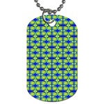 Blue Yellow Green Swirl Pattern Dog Tag (Two Sides) Front