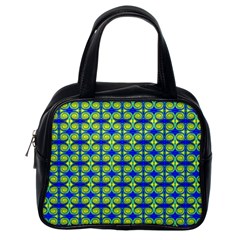 Blue Yellow Green Swirl Pattern Classic Handbags (One Side)